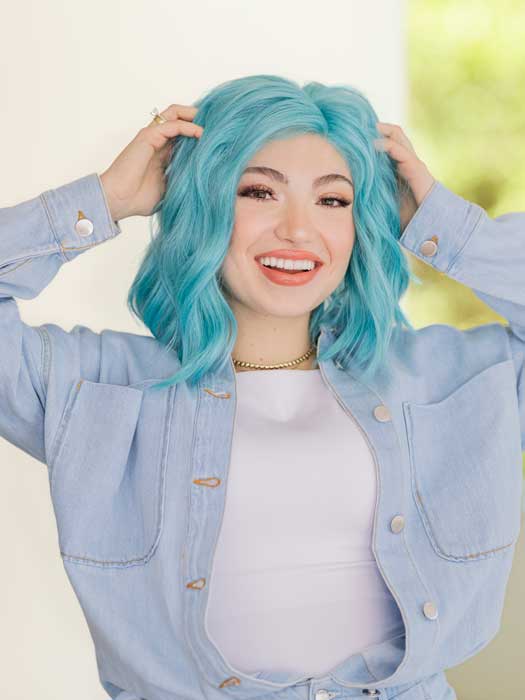 Blue Babe | Synthetic Lace Front Wig (Mono Part) - Musesware