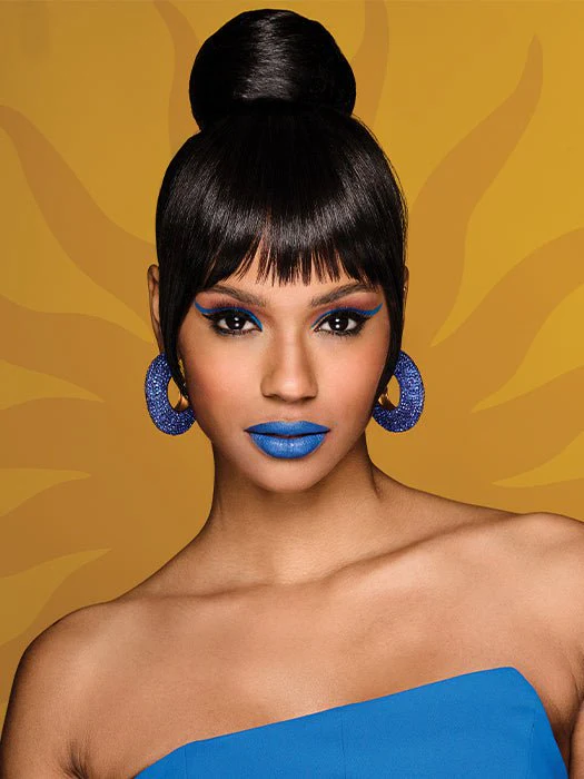 Sleek Style Bun & Bangs | Synthetic Hairpiece - Musesware