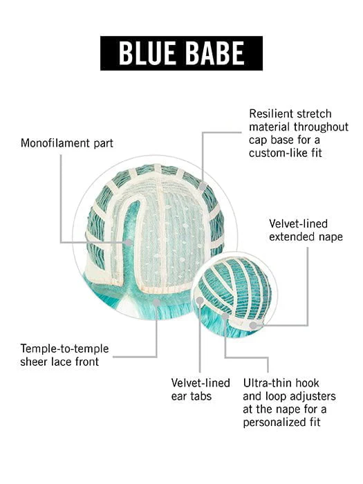 Blue Babe | Synthetic Lace Front Wig (Mono Part) - Musesware