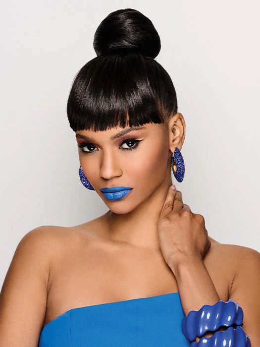 Sleek Style Bun & Bangs | Synthetic Hairpiece - Musesware