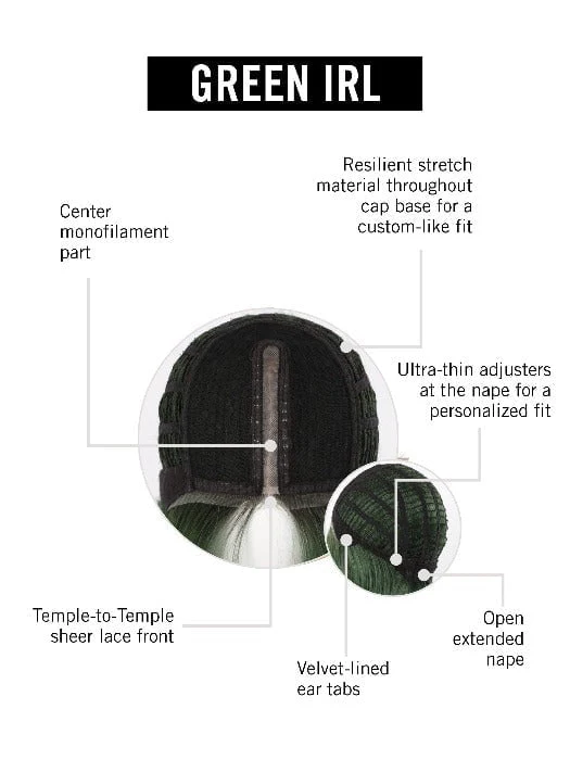 Green IRL | Synthetic Lace Front Wig (Mono Part) - Musesware