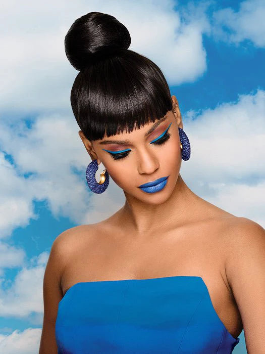 Sleek Style Bun & Bangs | Synthetic Hairpiece - Musesware