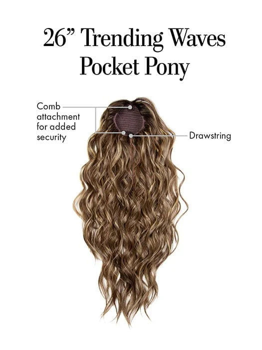 26in Trending Waves Pocket Pony | Synthetic Hair Ponytails (Clip In) - Musesware