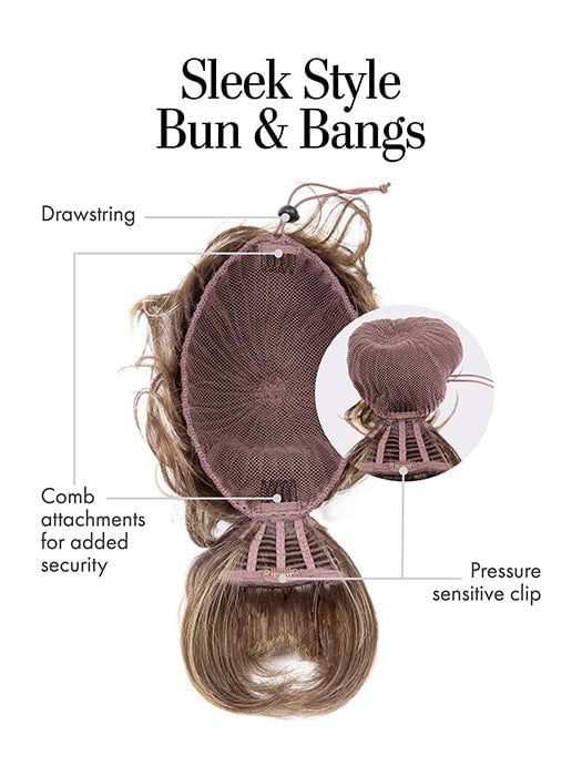 Sleek Style Bun & Bangs | Synthetic Hairpiece - Musesware