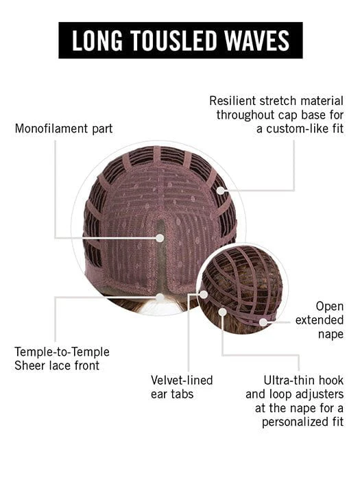 Long Tousled Waves | Synthetic Wig (Mono Part) - Musesware